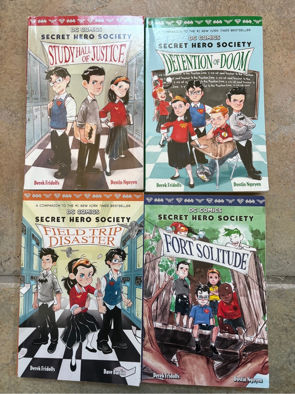 DC Comics Secret Hero Society, Books 1-3 and 5. Paperback